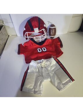 Build A Bear Football Outfit Clothes Shorts Shirt Helmet Football Red an…